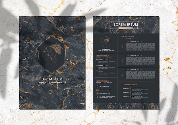 Luxurious marble textured cover template vector