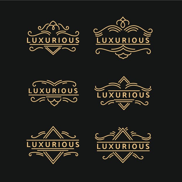 Luxurious retro logo pack