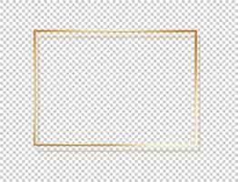 Free vector luxurious vintage golden frame with shadows on transparent background