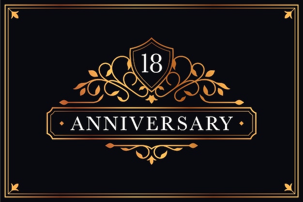 Luxury 18th anniversary logo template