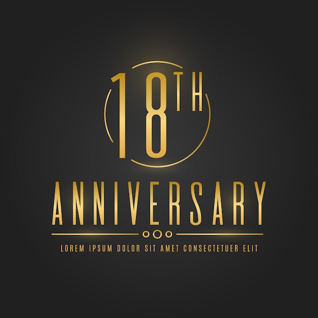 Free vector luxury 18th anniversary logo