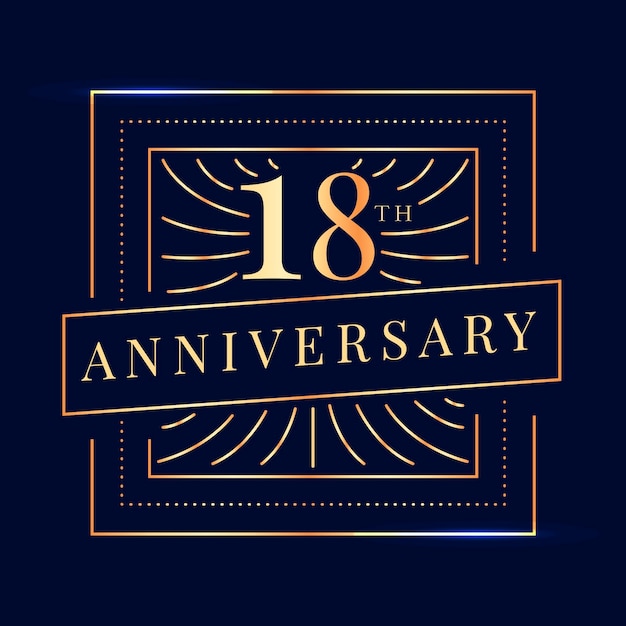 Logo di lusso del 18 ° anniversario