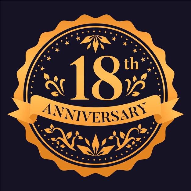 Luxury 18th anniversary logo