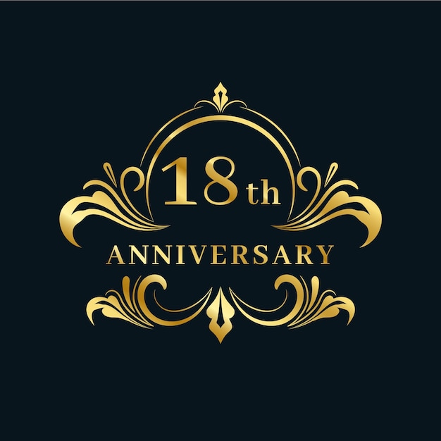 豪華な18周年記念ロゴ