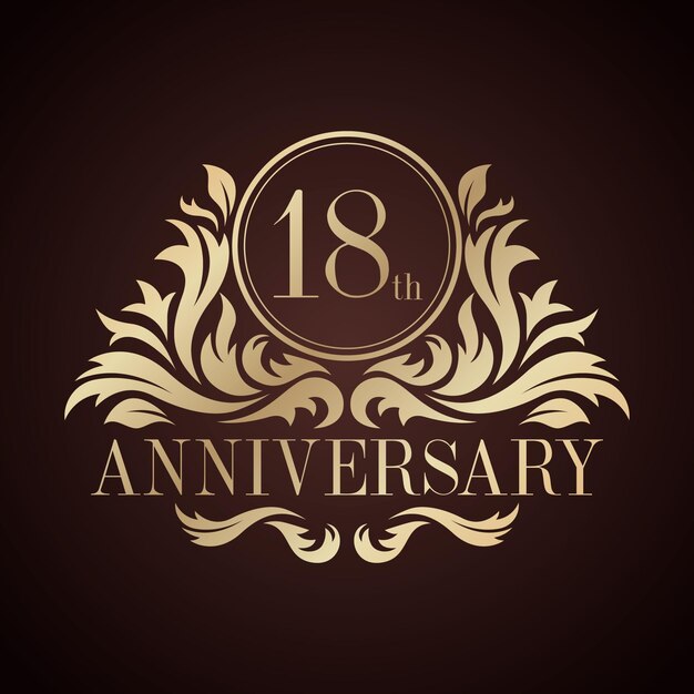 Luxury 18th anniversary logo