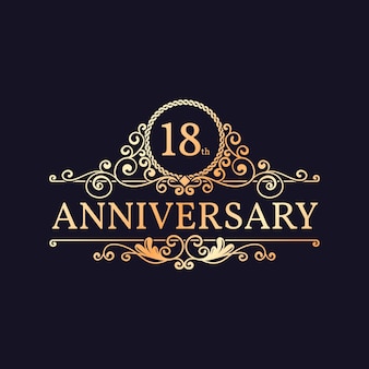Free Vector Luxury 18th Anniversary Logo Template Free Vector Luxury 18th Anniversary Logo Template