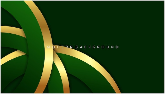 Роскошный абстрактный геометрический фон с зеленым наложением и векторной иллюстрацией золотых полос
