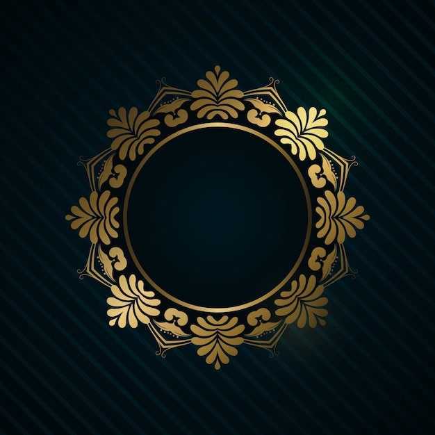 Free vector luxury background with a decorative gold frame