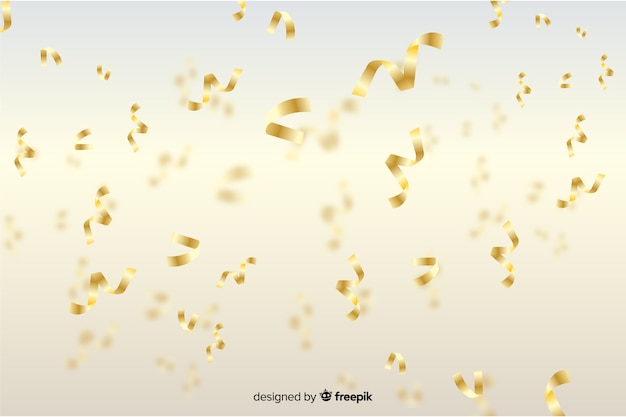 Luxury background with golden confetti falling down