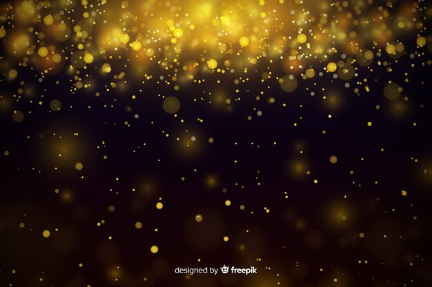 Luxury background with golden particles bokeh