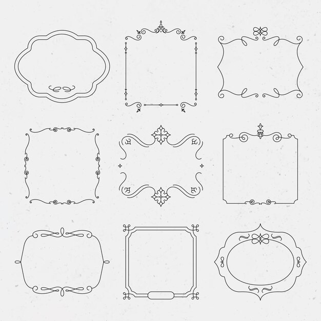 Luxury badge vector set vintage ornamental flourishes