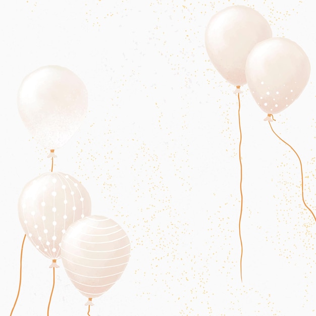 Vettore gratuito celebrazione di sfondo di palloncini di lusso in tonalità oro