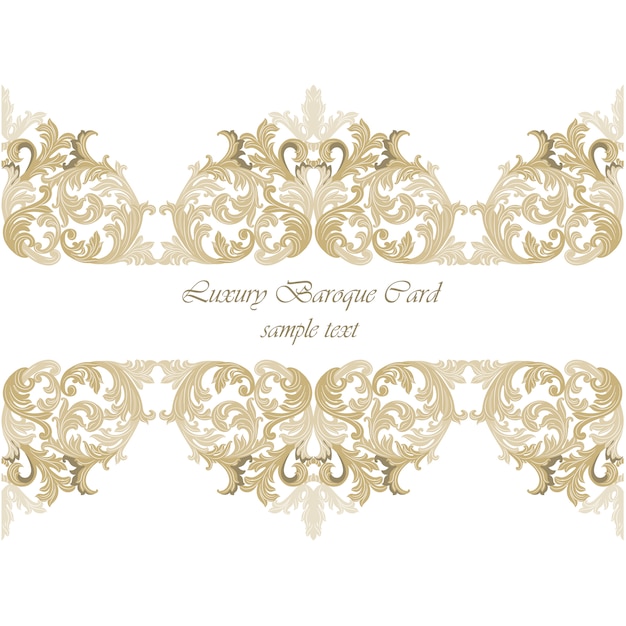 Free vector luxury baroque card design