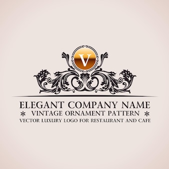 Luxury baroque logo calligraphic vintage ornament