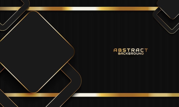 Free vector luxury black background with gold accent