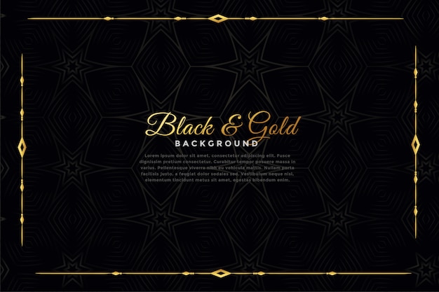 Free vector luxury black and gold ornamental background