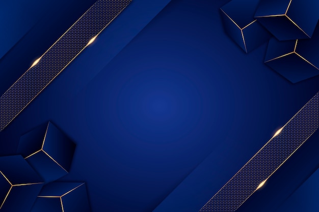 Free vector luxury blue and golden background