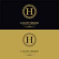 Free vector luxury brand letter h logo