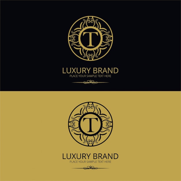 Роскошный логотип бренда t