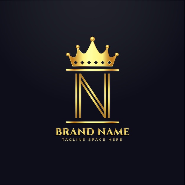 王冠の文字Nの高級ブランドロゴ