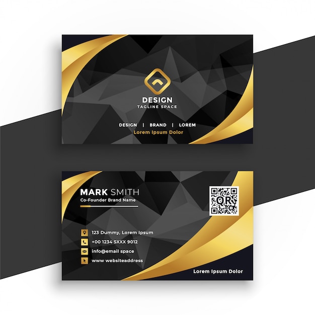 Luxury business card in black and gold colors