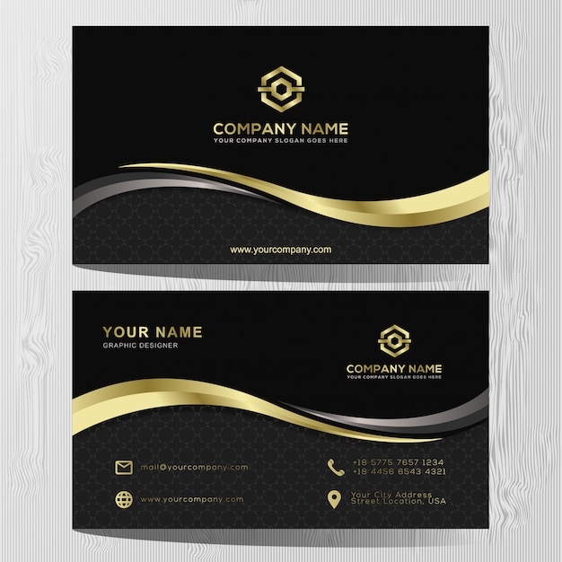 Luxury business card gold and silver template