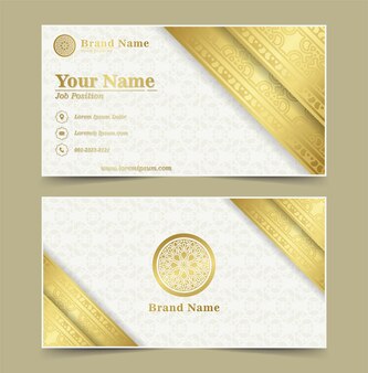 Luxury business card and vintage ornament logo vector template retro elegant flourishes ornamental