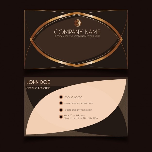 Free vector luxury business card with golden detail