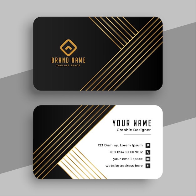 Luxury business card with golden lines 