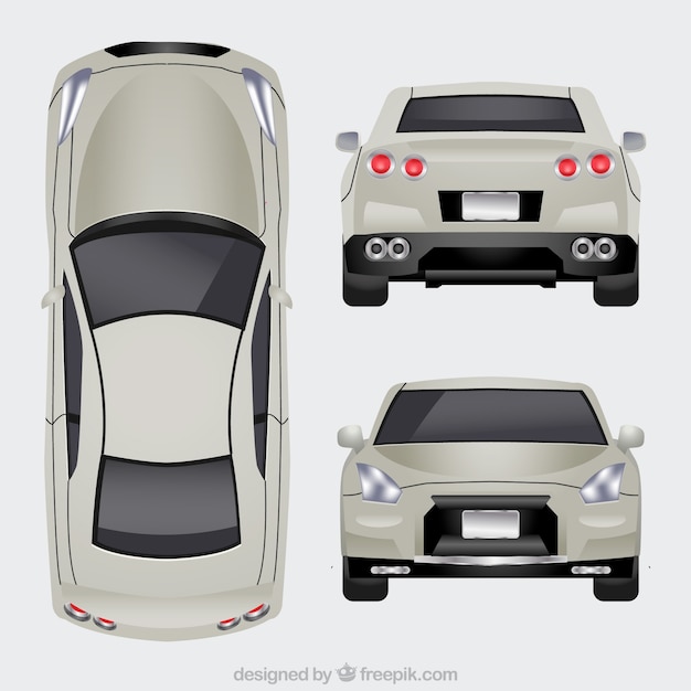 Free vector luxury car in different views