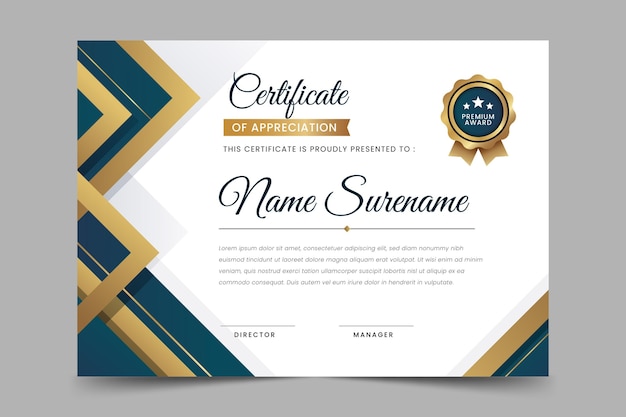 Free vector luxury certificate template