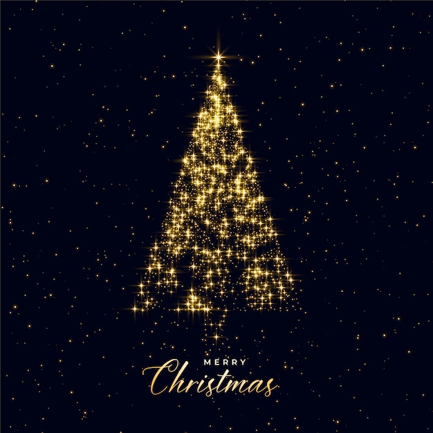 Free vector luxury christmas tree made with sparkles