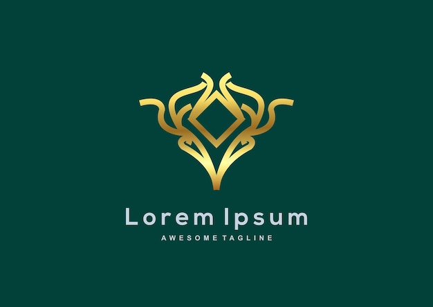 Luxury Company gold color logo template