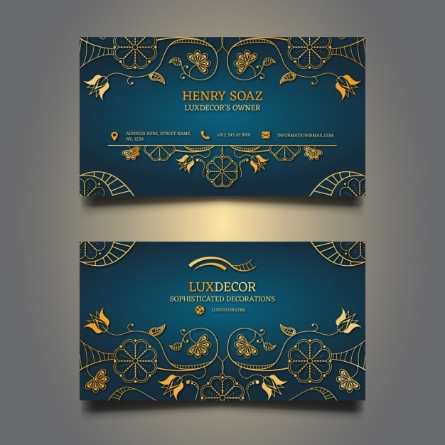 Luxury corporate card with ornaments