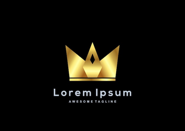 Шаблон логотипа роскошной короны золотого цвета