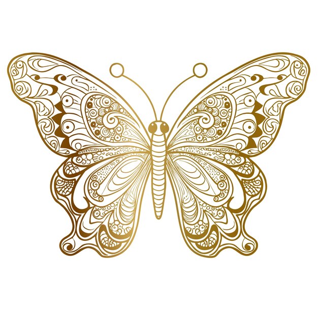 luxury cute lineart butterfly illustration