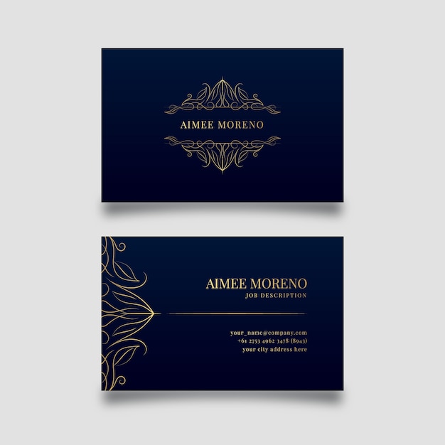 Free vector luxury design for business card template