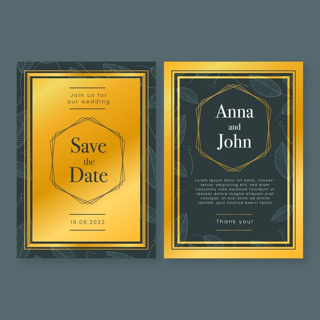 Luxury design wedding invitation template