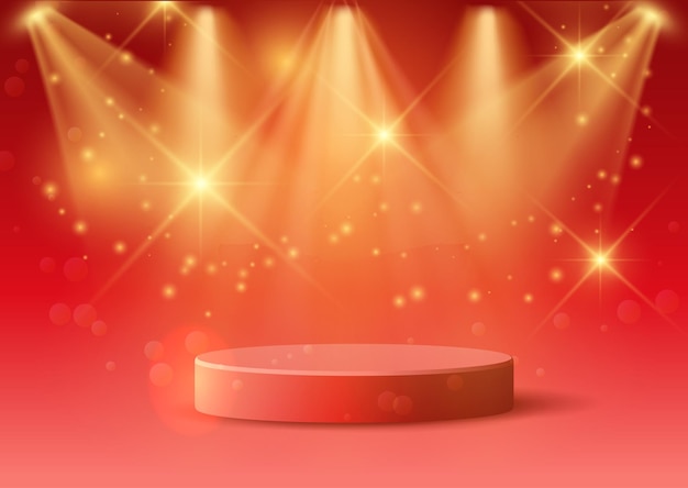 luxury display background with empty red podium