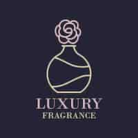 Free vector luxury floral perfume logo template concept