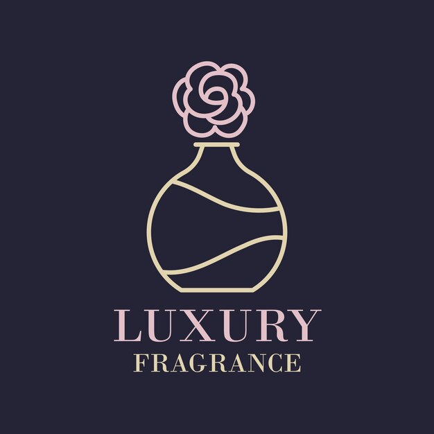 Luxury floral perfume logo template concept