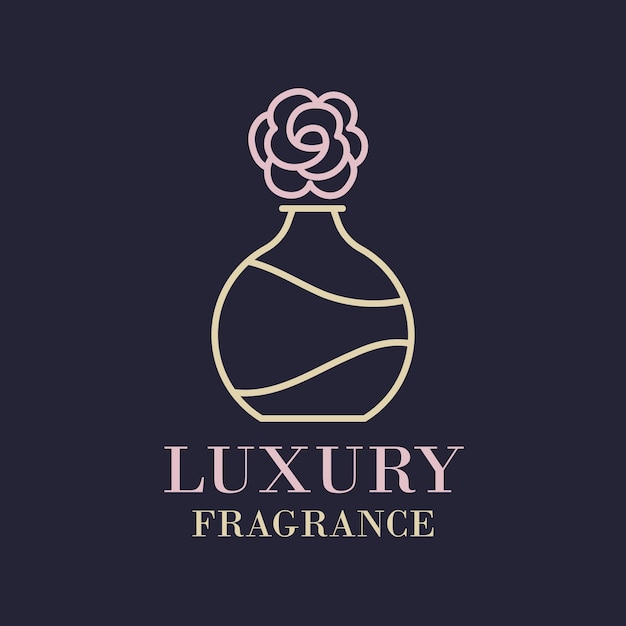 Luxury floral perfume logo template concept