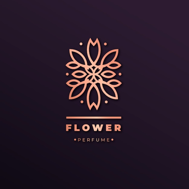 豪華な花の香水のロゴ