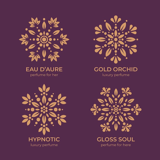 Бесплатное векторное изображение Роскошные цветочные духи логотип