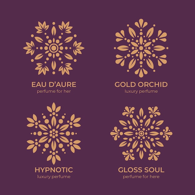 Luxury floral perfume logo