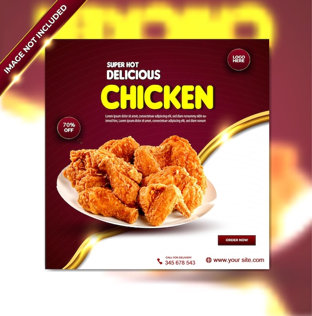 Luxury food menu delicious chicken instagram facebook story template set