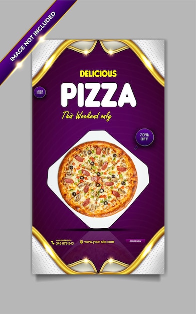 고급 음식 메뉴 맛있는 피자 인스타그램 페이스북 스토리 템플릿 디자인