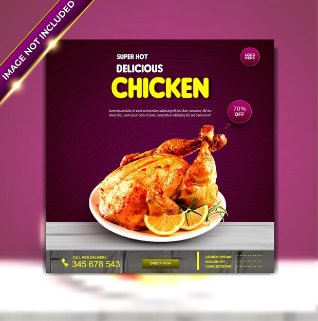 Luxury food menu special delicious chicken instagram facebook story template set