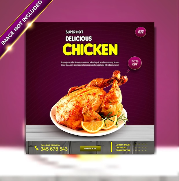 Роскошное меню еды специальное вкусное куриное меню instagram набор шаблонов истории facebook