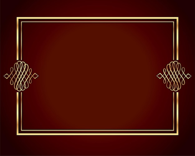 Vettore gratuito design del telaio di lusso in colore dorato